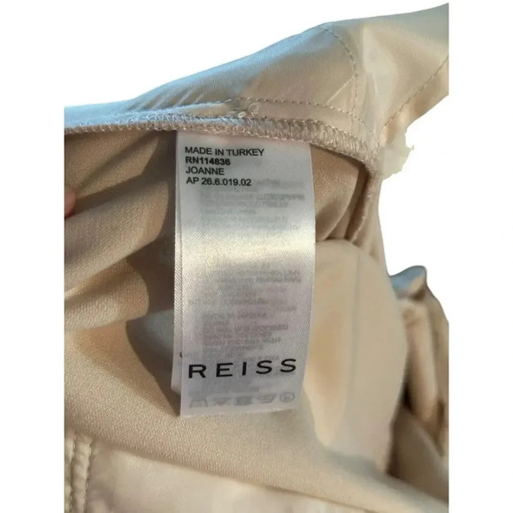 REISS Joanne Slim Fit Tailored Trousers pants ankle tapered Cream beige ecru 8R - Picture 3 of 6